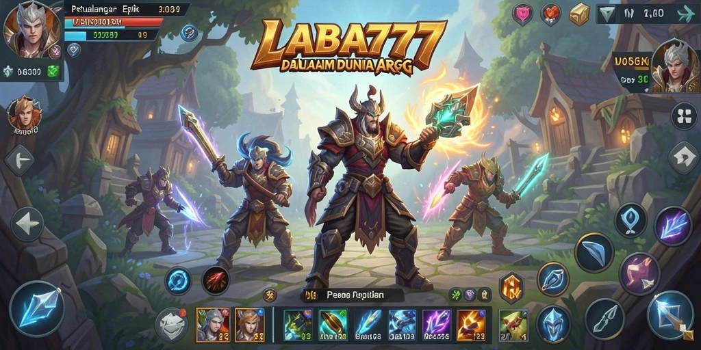 Tampilan gameplay epik dalam LABA777 dengan pertempuran yang mendebarkan.