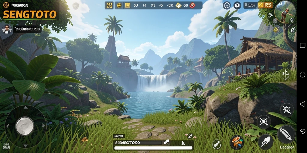 Screenshot menampilkan gameplay SENGTOTO yang memukau dengan elemen eksplorasi yang luas.