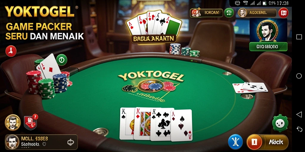 Tampilan permainan Poker yang menarik dan interaktif di YOKTOGEL.